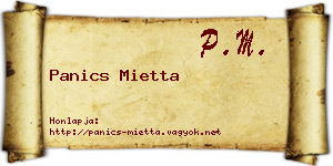 Panics Mietta névjegykártya
